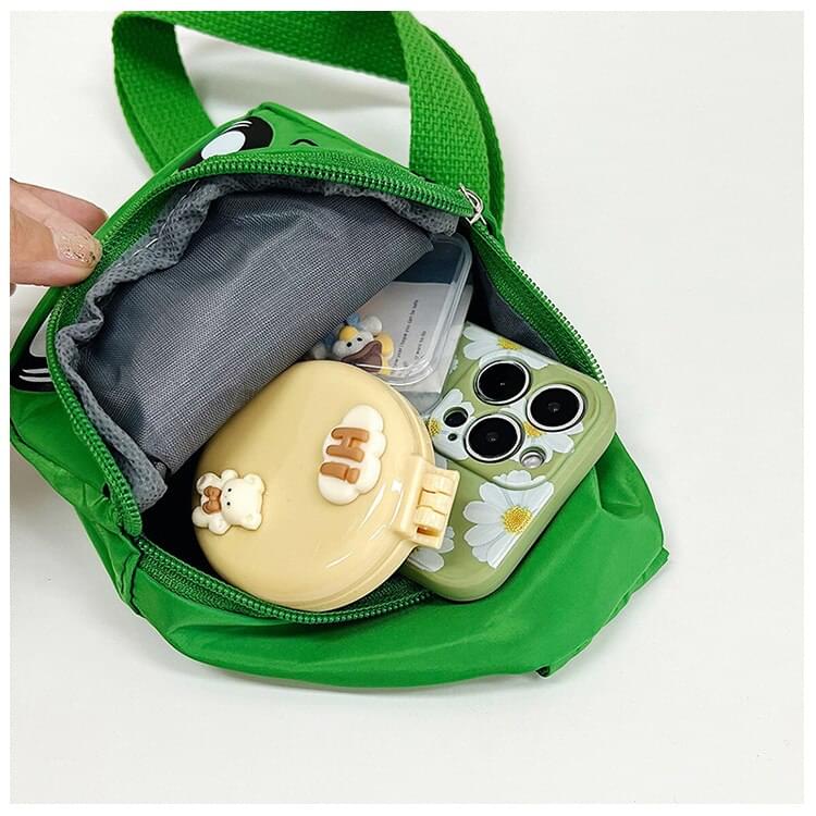 Kids Cartoon Bus & Letter Graphic Zipper Adjustable Strap Cute Sling Bag NIYO TOYS