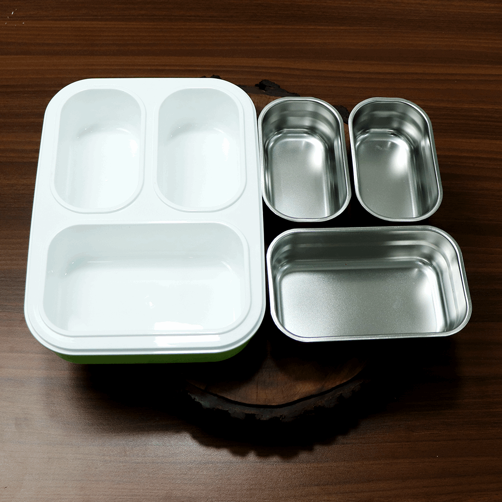 Leak Proof Insulated Stainless Steel Lunch Box With 3 Compartments-1200ml NIYO TOYS