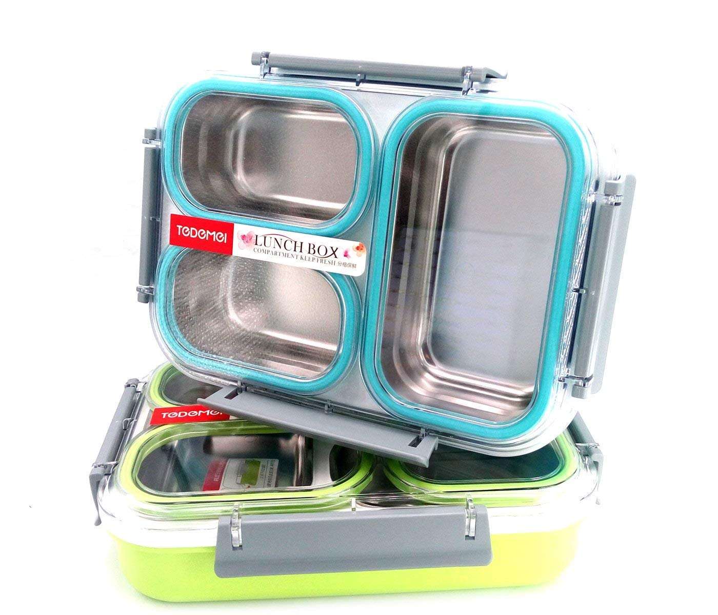Leak Proof Insulated Stainless Steel Lunch Box With 3 Compartments-1200ml NIYO TOYS