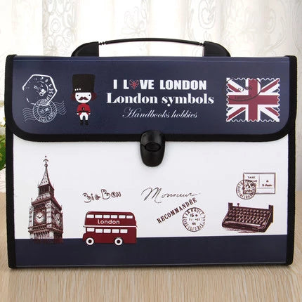 London Themed Professional File Folders for Certificates, Documents Bag Document Holder NIYO TOYS