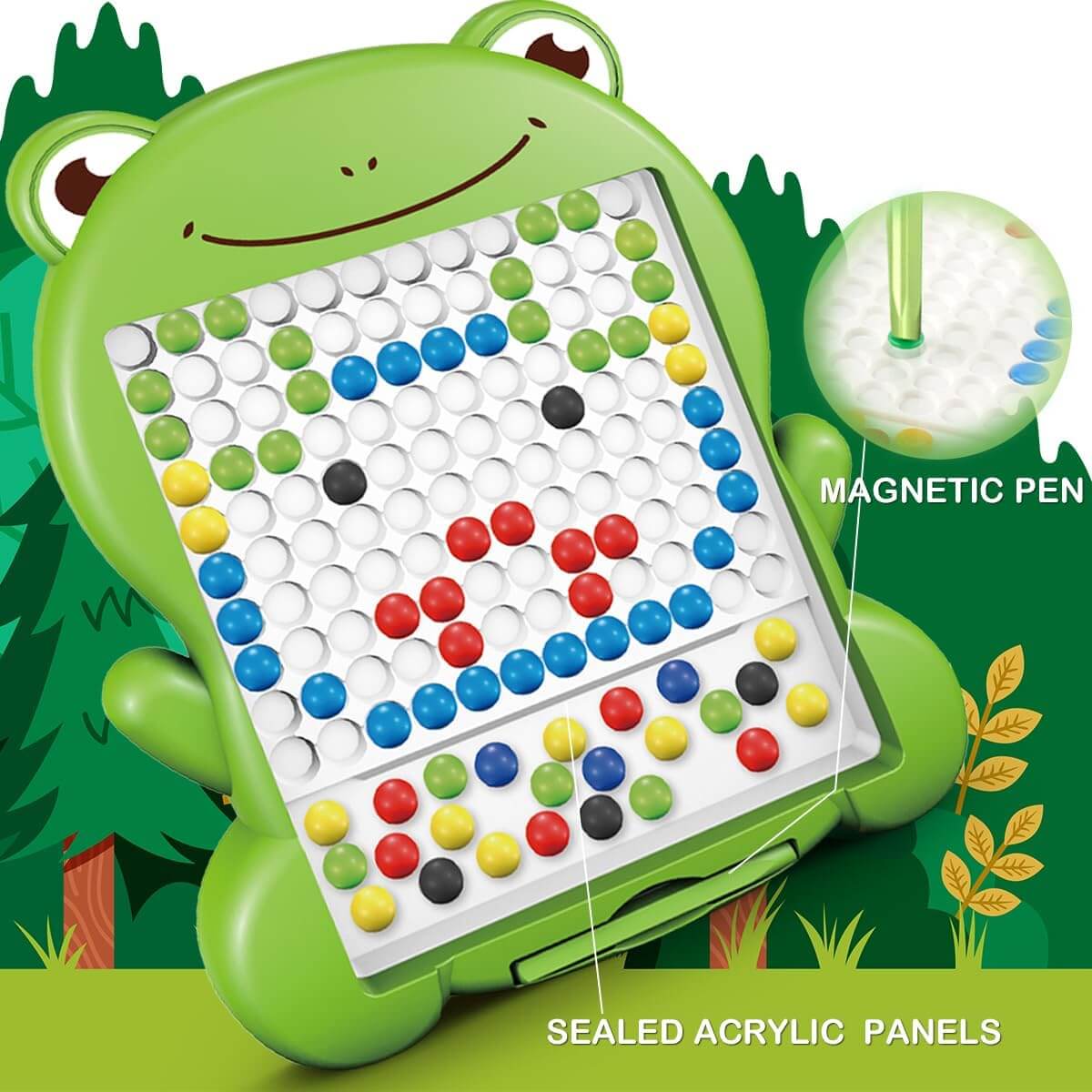 Magnetic Drawing Board for Kids,Doodle Board with Magnetic Pen and Beads,Magnetic Dot Art NIYO TOYS