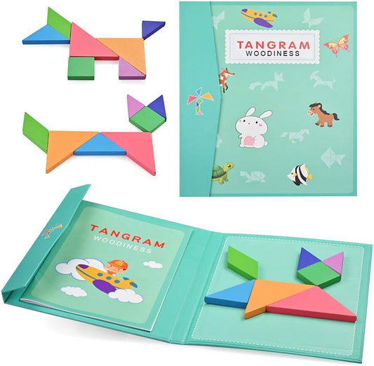 Magnetic tangram book