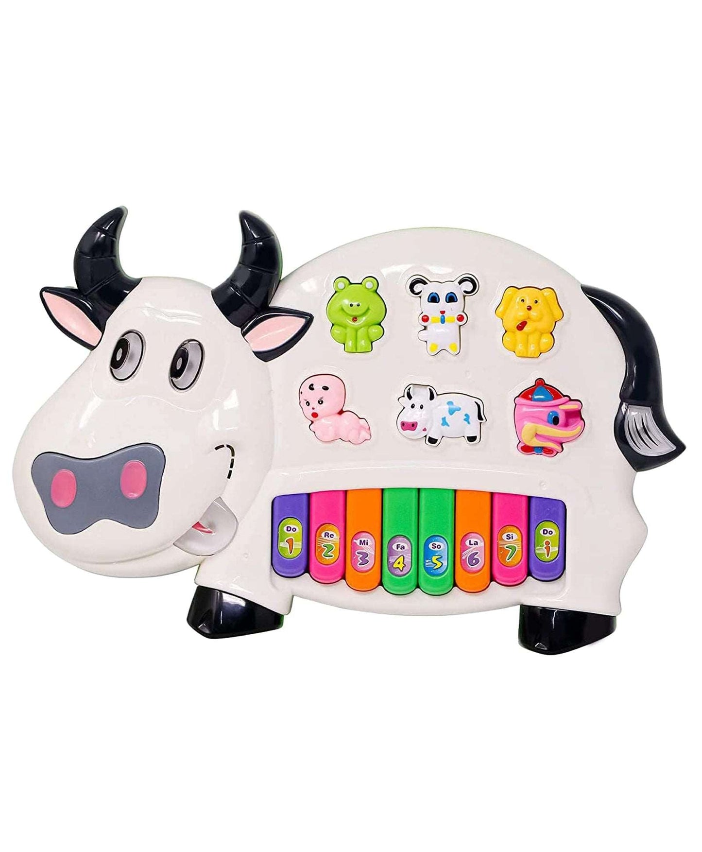 Musical Cow Piano Toy with Flashing Light & Sound for Kid, Early Development Musical Toy NIYO TOYS
