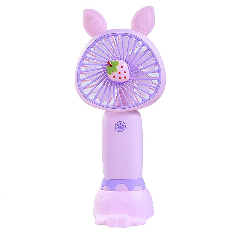 Portable Mini Electric Fan Rabbit Fox Ear USB Charging Fan Desktop Mobile Phone Holder Fan (Random Color ) - NIYO TOYS