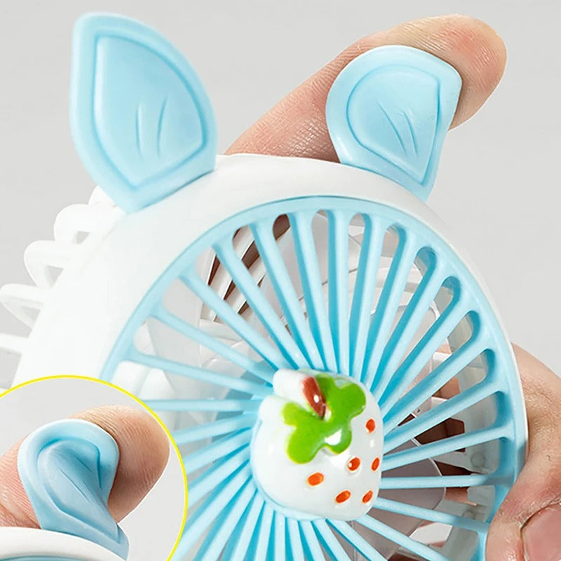 Portable Mini Electric Fan Rabbit Fox Ear USB Charging Fan Desktop Mobile Phone Holder Fan (Random Color ) - NIYO TOYS