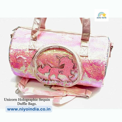 Premium Quality Unicorn Holographic Sequin Duffle Bag Overnight Bag NIYO TOYS