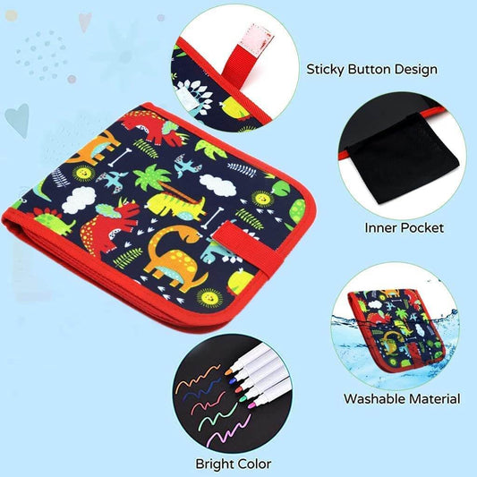 REUSABLE DRAWING BOOK WITH 6 MULTICOLOR PEN AND 2 CLEANING WIPES NIYO TOYS