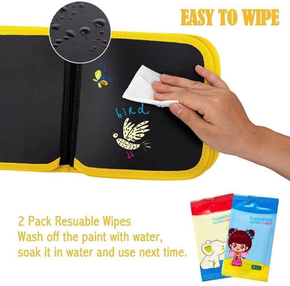 REUSABLE DRAWING BOOK WITH 6 MULTICOLOR PEN AND 2 CLEANING WIPES NIYO TOYS