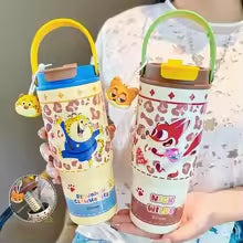Zootopia 750ml Insulated Cups Cartoon Judy Nick Straw Water Cup 316 Stainless Steel Ice Tumbler