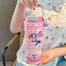 Zootopia 750ml Insulated Cups Cartoon Judy Nick Straw Water Cup 316 Stainless Steel Ice Tumbler