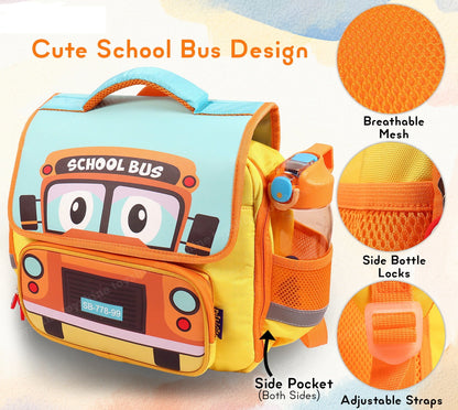 School Bus-Design Rectangular Shape Backpack for Kids NIYO TOYS