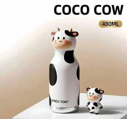 Kawaii Animal Insulated Water Bottle – 480ml | Cute Kids School Sipper