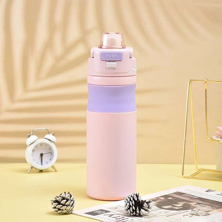 Sleek Stainless Steel Combo: 600ml Bottle & 3-Grid Korean Bento Box with Leakproof Soup Bowl NIYO TOYS