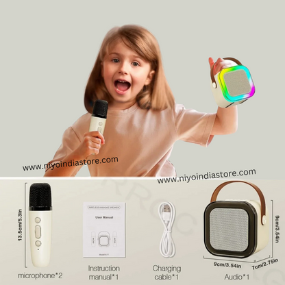 Speaker Machine Bluetooth-Compatible Wireless Karaoke Mic Speaker Multi-Compatibility Modes, RGB Lights NIYO TOYS