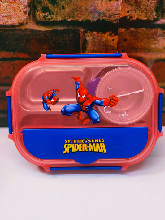 Spiderman 4 Sections Bento Lunchbox with Steel Container NIYO TOYS