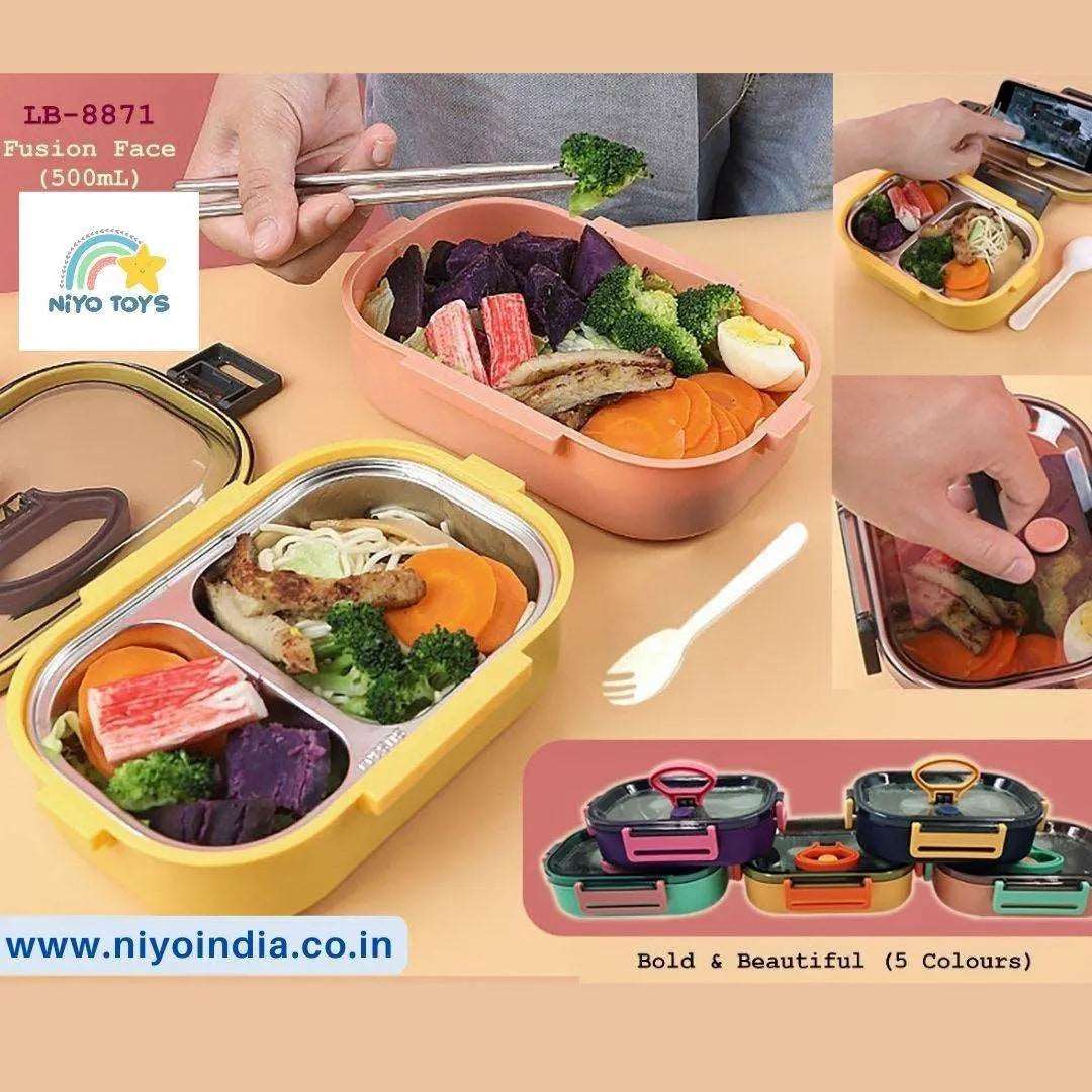 Stainless Steel 2 Grid  Lunch Box for Kids NIYO TOYS