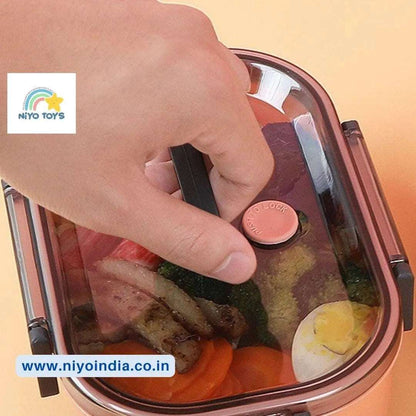 Stainless Steel 2 Grid  Lunch Box for Kids NIYO TOYS