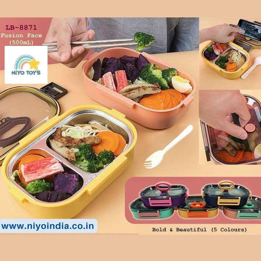 Stainless Steel 2 Grid  Lunch Box for Kids NIYO TOYS