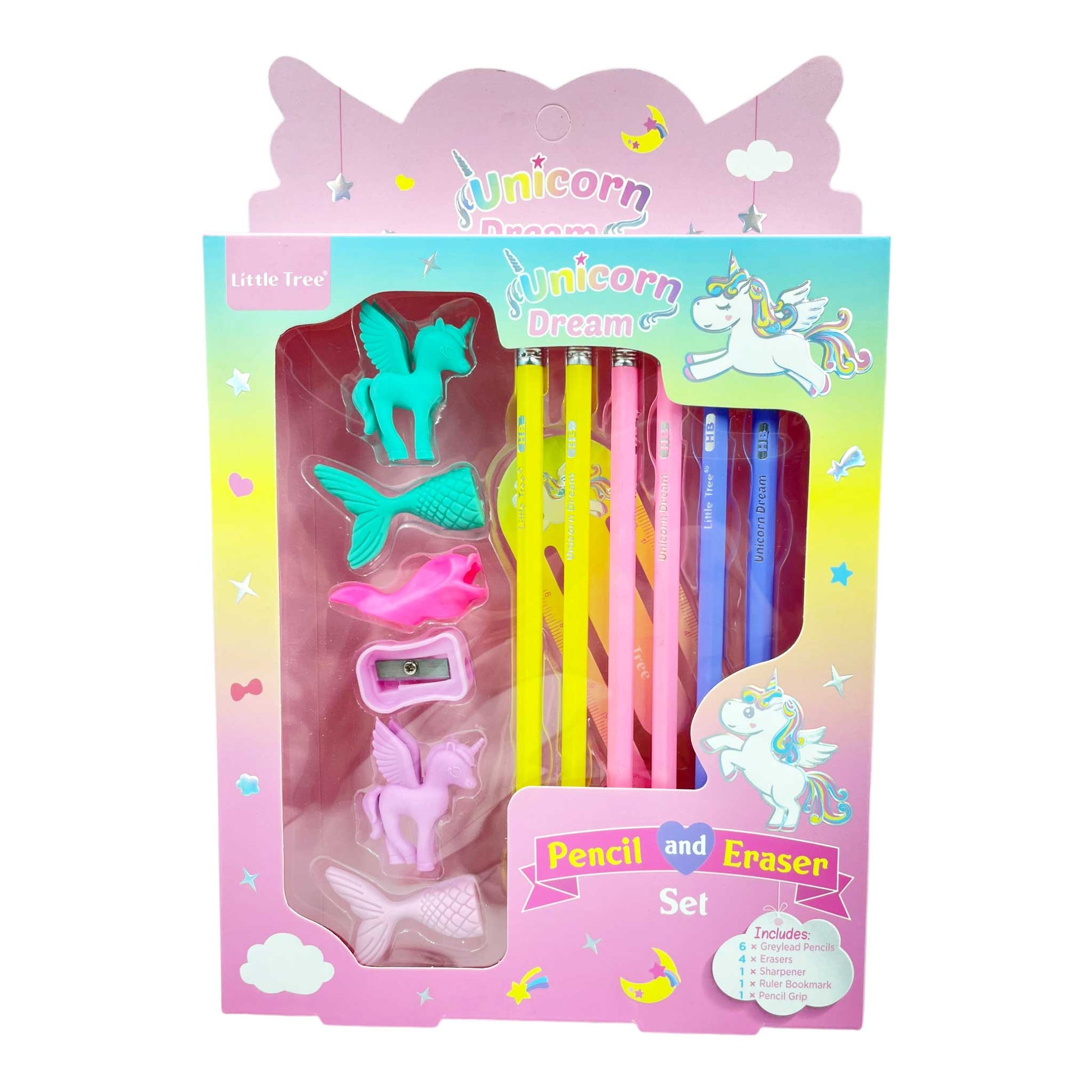 Stationery Kit || 6 Pencil + 4 Eraser, 1 Scale, 1 Sharpener & 1 Handgrip NIYO TOYS