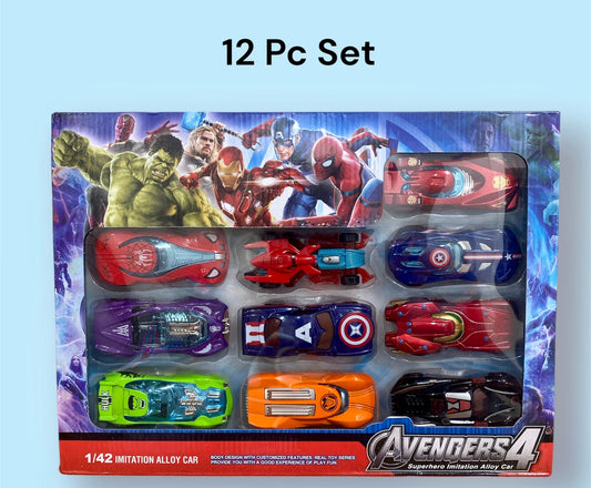 Super 12 Metal Cars Toy Set Moving Die-Cast Metal - Avengers NIYO TOYS