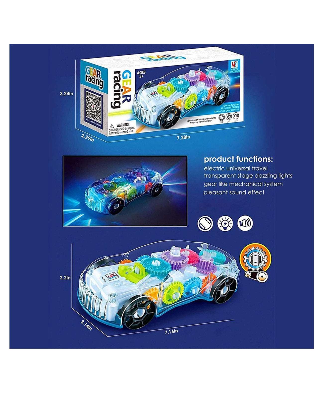 Transparent Gear Racing Car NIYO TOYS