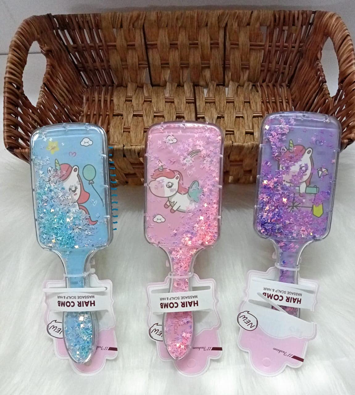 Unicorn Design Glitter Hair Brush for Girls NIYO TOYS