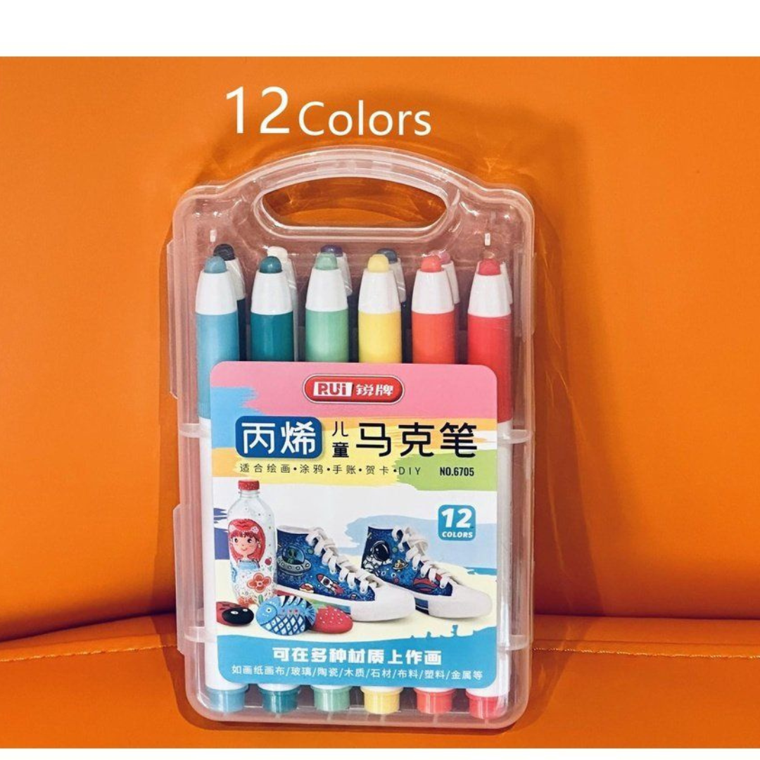 Acrylic Paint Marker Pens | 24 Shades Box | Works on all surface | Long Lasting