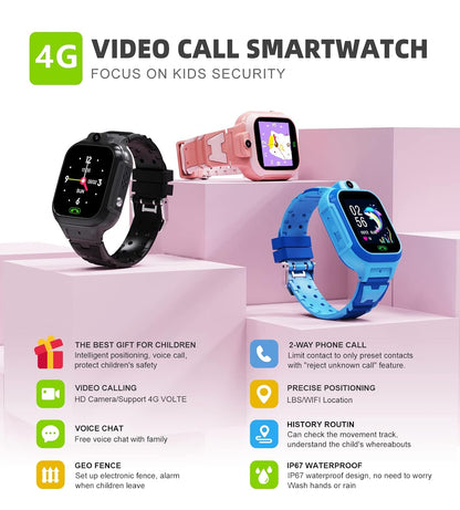 WEARFIT Next-Gen Champ 4G Kids Kids Smart Watch with GPS Tracking, 2-Way Video & Voice Calling, Safe Zone Alert, 7 Games, SOS, Does not Support jio sim (Blue) NIYO TOYS