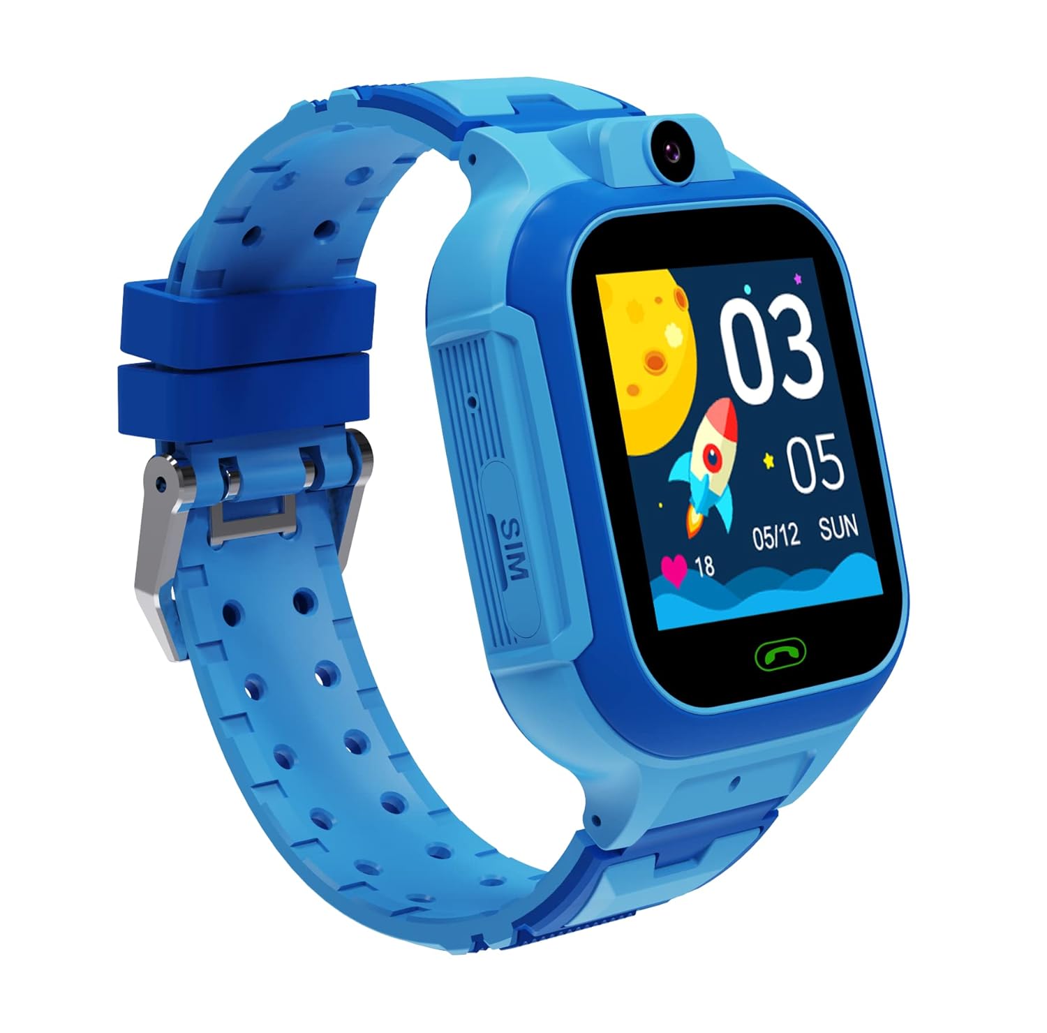 WEARFIT Next-Gen Champ 4G Kids Kids Smart Watch with GPS Tracking, 2-Way Video & Voice Calling, Safe Zone Alert, 7 Games, SOS, Does not Support jio sim (Blue) NIYO TOYS