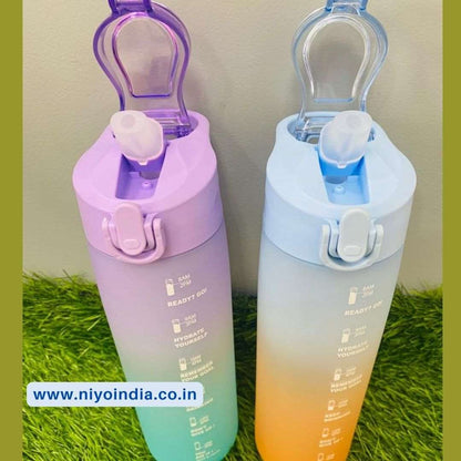 Niyo Water Bottle 1 Litre with Straw Motivational bottle NIYO TOYS