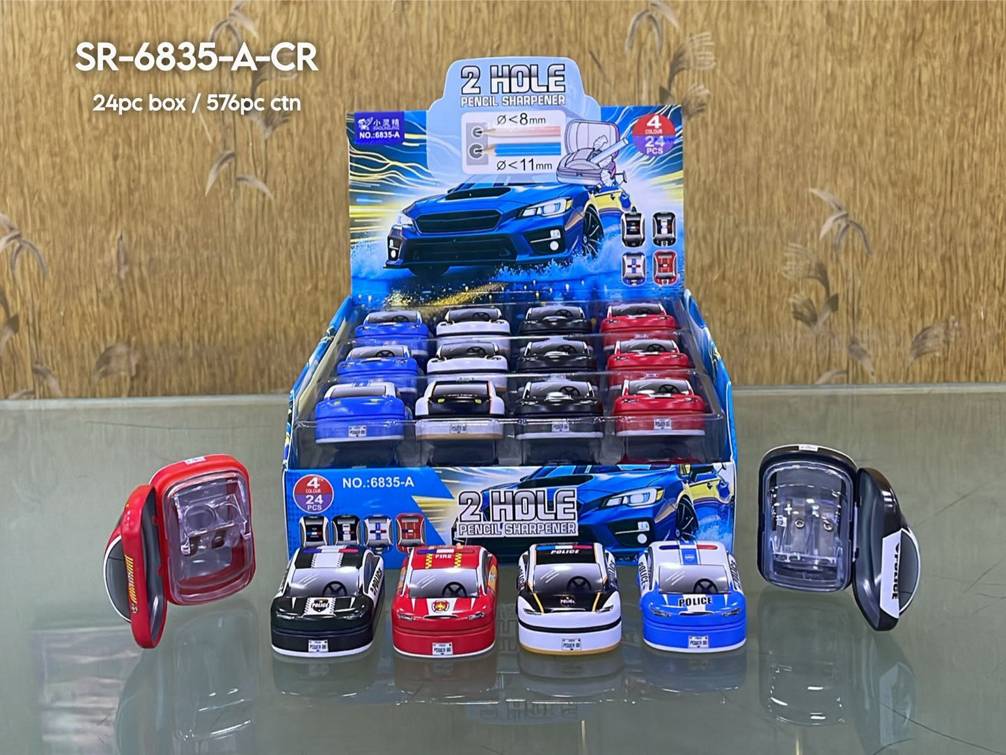 NIYO TOYS Cute Metal Pencil CAR Sharpener for Kids SR-6835-A-CR NIYO TOYS