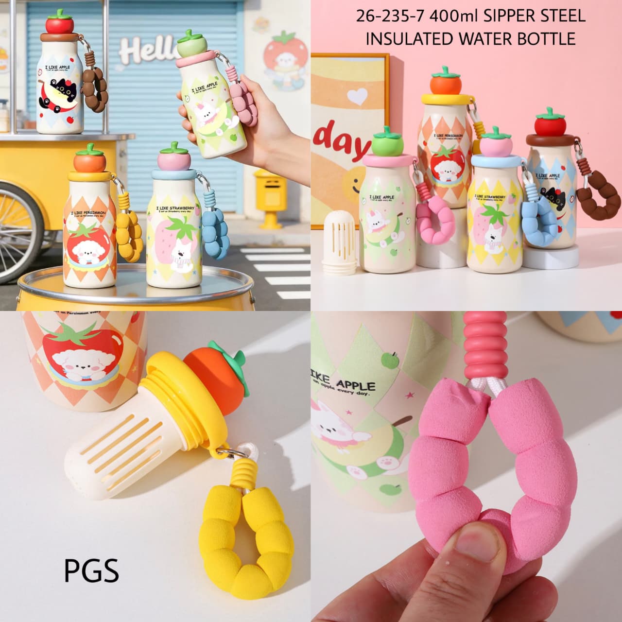 Niyo toys Cute 400ml Stainless Steel Insulated Sipper Bottle