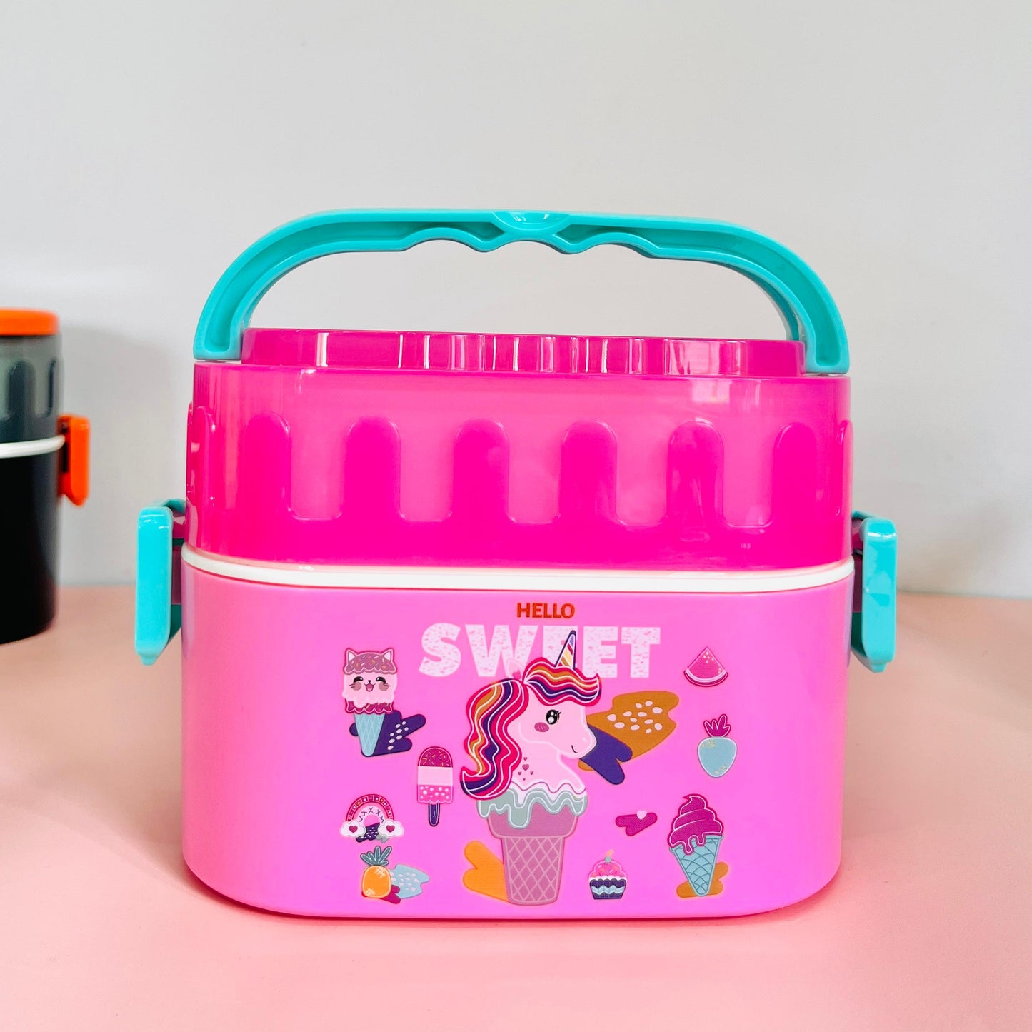 Kids Cute Animal Print 2-Layer Tiffin Box – 600ml + 300ml
