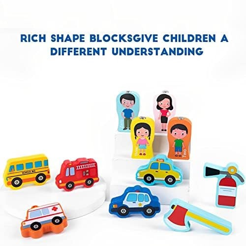 Wooden Montessori Toys for Toddlers, Fire engine theme NIYO TOYS