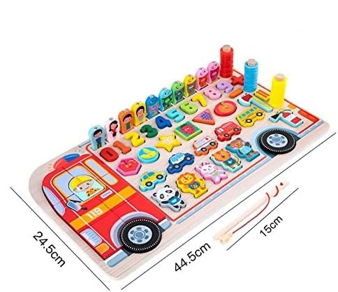 Wooden Montessori Toys for Toddlers, Fire engine theme NIYO TOYS