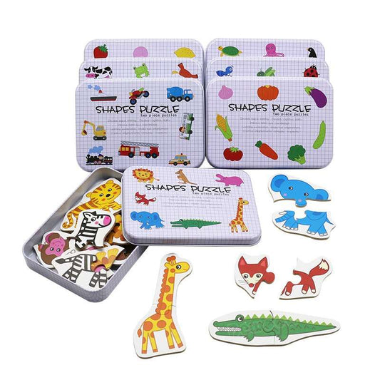 Wooden shapes puzzle Infant Early Head Start Training Puzzle Cognitive Card Toy NIYO TOYS