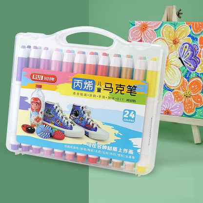 NIYO TOYS 24-Color Acrylic paint pens for crafts in a variety of shades for ages 3 and up