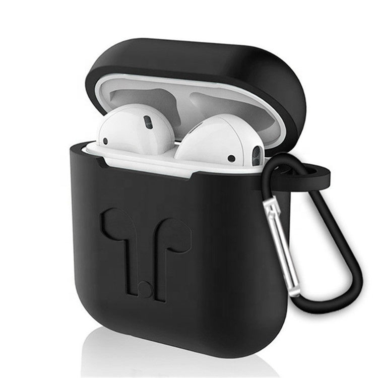 NIYO TOYS Black Silicone Case for AirPods with Carabiner Attachment for Easy Portability