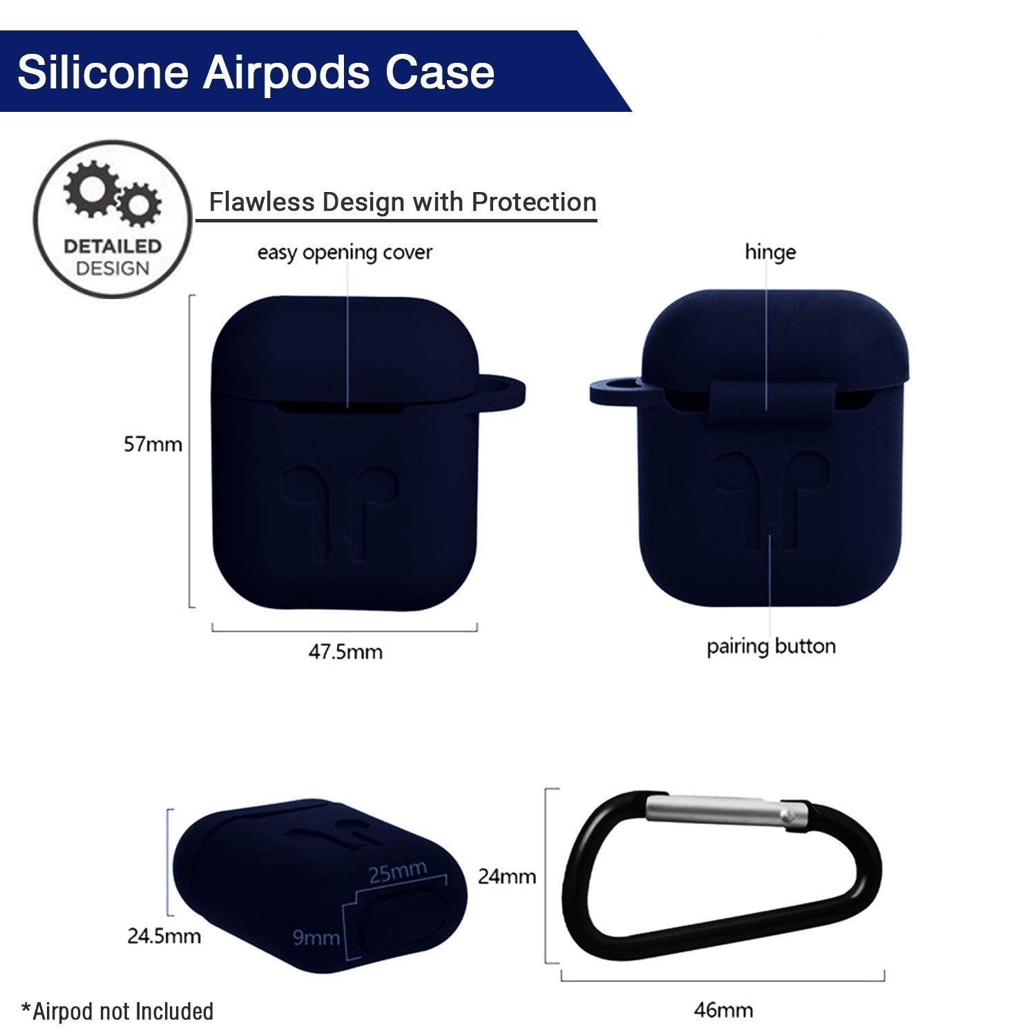NIYO TOYS Blue Silicone AirPods Case with Flawless Design and Protective Features