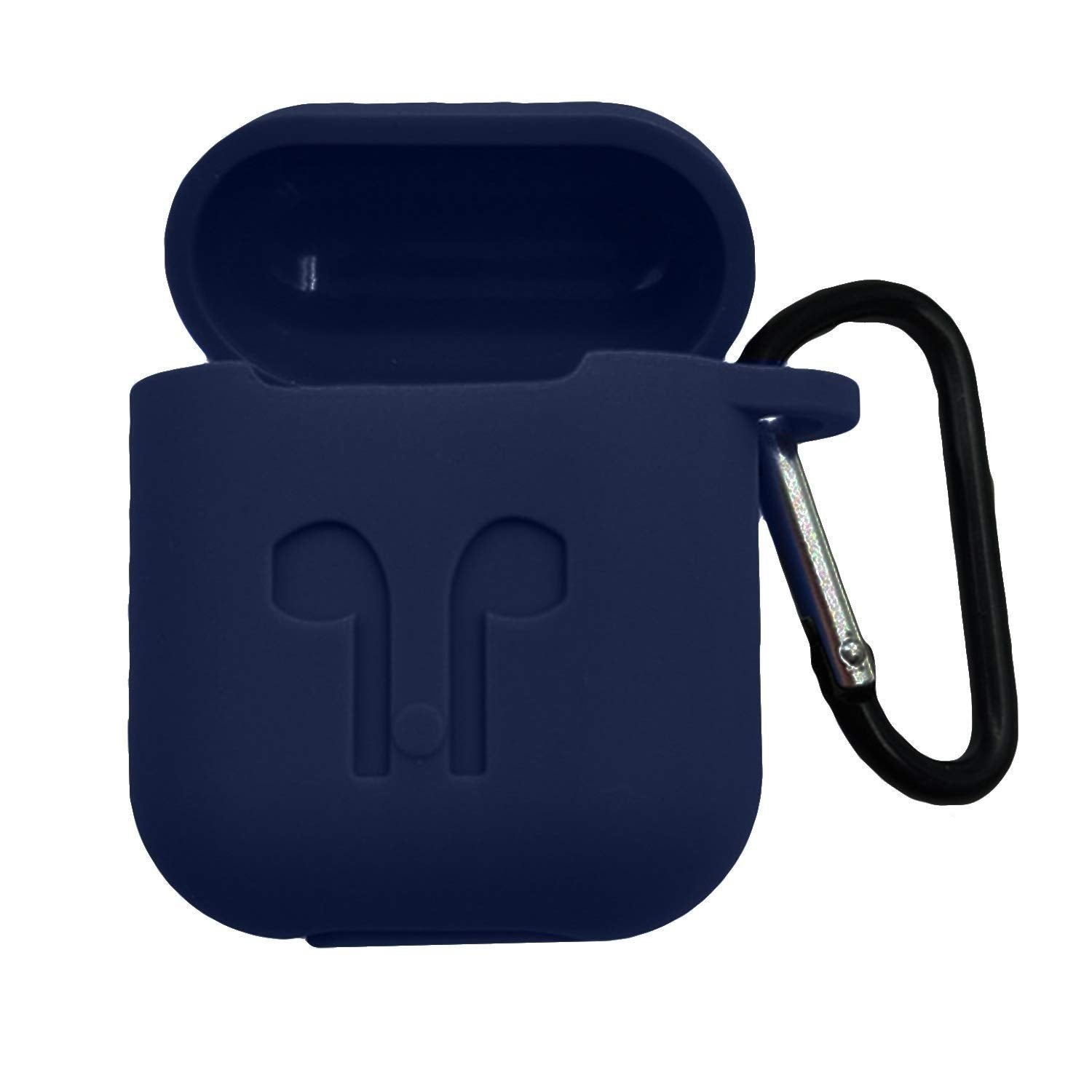 NIYO TOYS Blue Silicone AirPods Case with Keychain Clip for Enhanced Protection