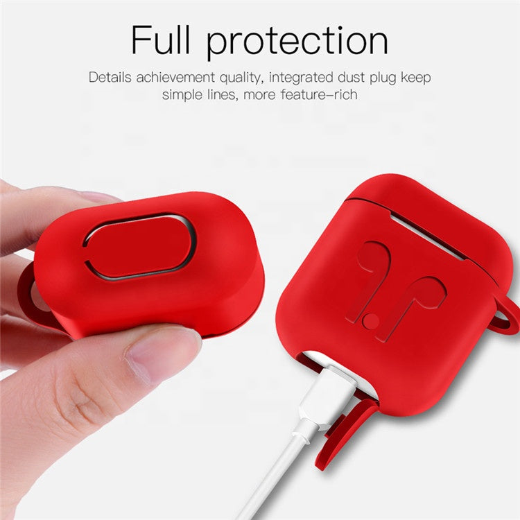 Red NIYO TOYS Silicone Case for AirPods with Full Protection and Charging Port Access