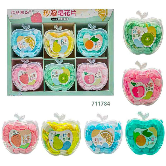 Colorful fruit-shaped erasers in apple shapes, perfect for ages 3+, excellent for school stationery sets