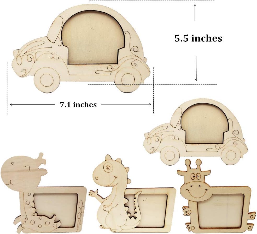 Wooden animal-themed photo frames, age 3+, perfect return gift for arts and crafts for kids