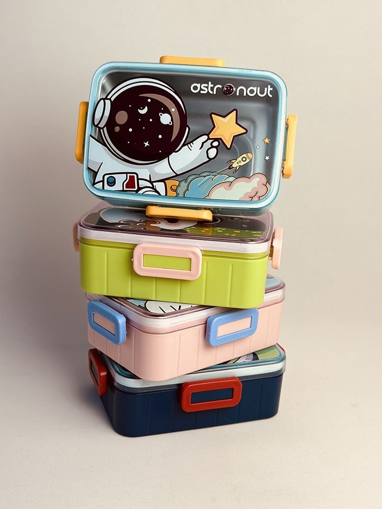 NIYO TOYS Astronaut Lunch Box Set with Four Colorful Stackable Containers for Kids