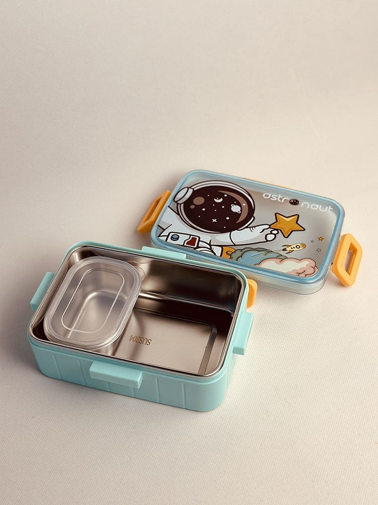 NIYO TOYS Astronaut-Themed Lunch Box with Stainless Steel Container and a Fun Design