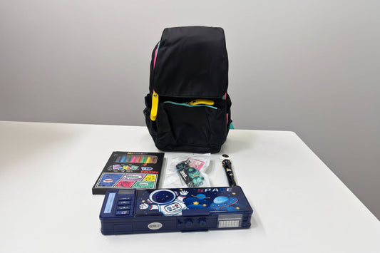 NIYO TOYS Hamper in Black with Colorful Accents for Organizing Toys and Supplies, suitable for kids