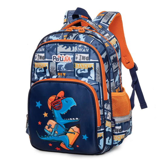 NIYO TOYS backpack dino, blue with dinosaur print, suitable for ages 3 and up, great for school or outings