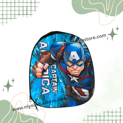 Captain America themed trendy backpack for kids, ideal for school and ages 6 and up