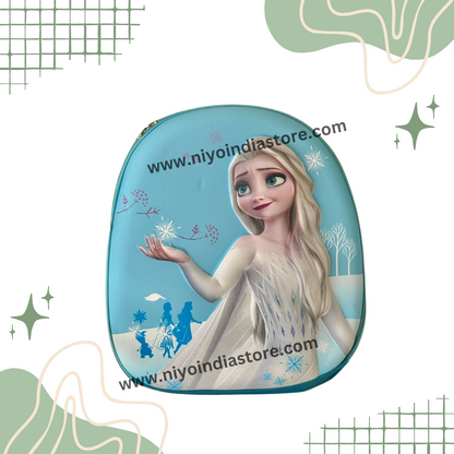 Blue Frozen backpack trendy featuring Elsa, perfect for ages 3 and up for school use.
