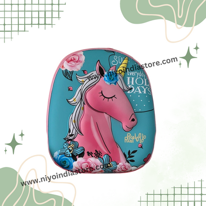 Trendy unicorn backpack in blue and pink for kids, perfect for school and everyday use